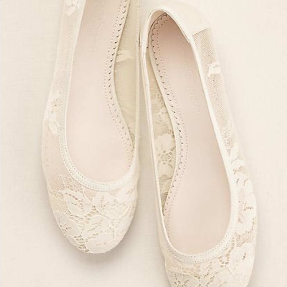 Melissa Sweet Ivory Lace Ballet Shoes - Sz 8, New